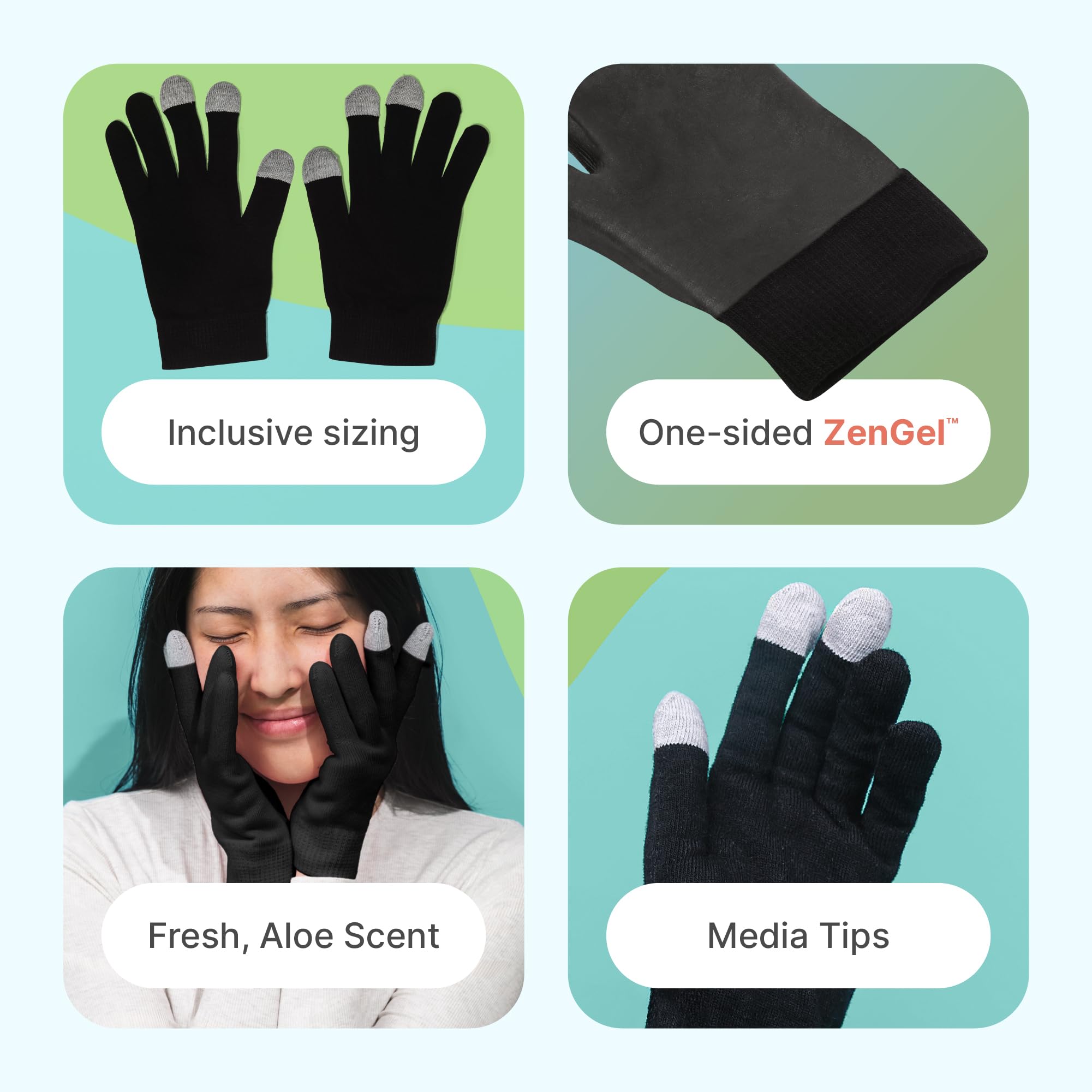 ZenToes Moisturizing Gloves olive oil infusion detail emphasizes rich hydration for nightly ritual
