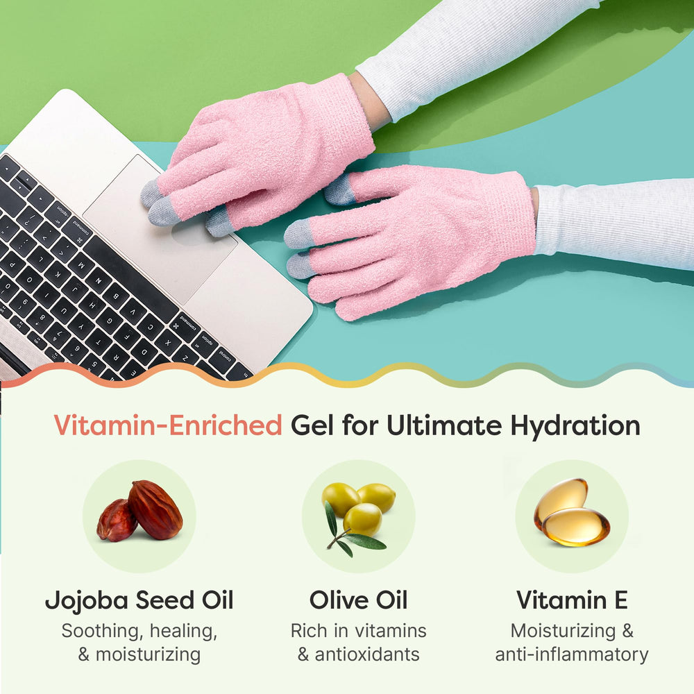 ZenToes Moisturizing Gloves worn overnight to encourage continuous hydration and soft hands.