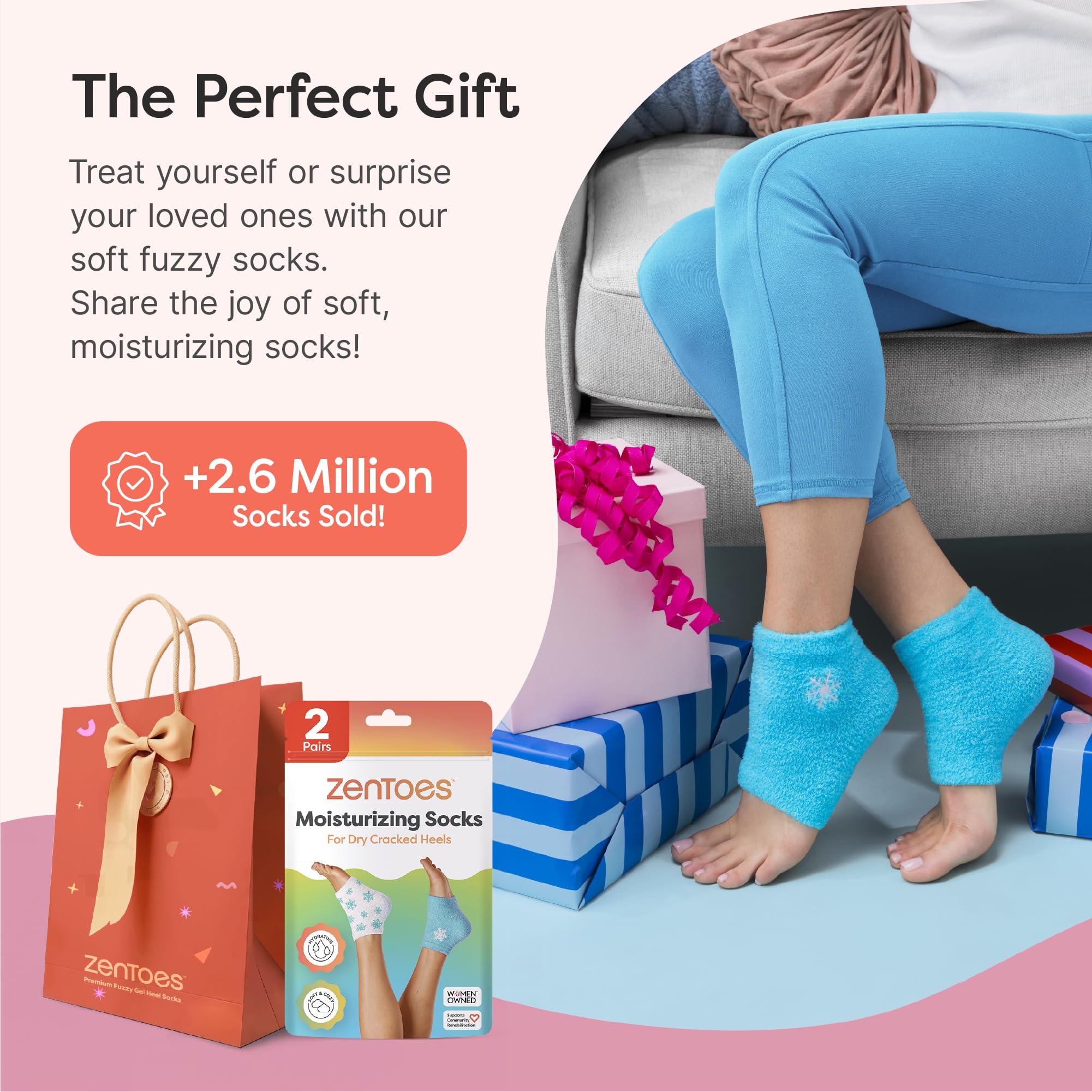 ZenToes socks ready for at home pampering and routine foot care.