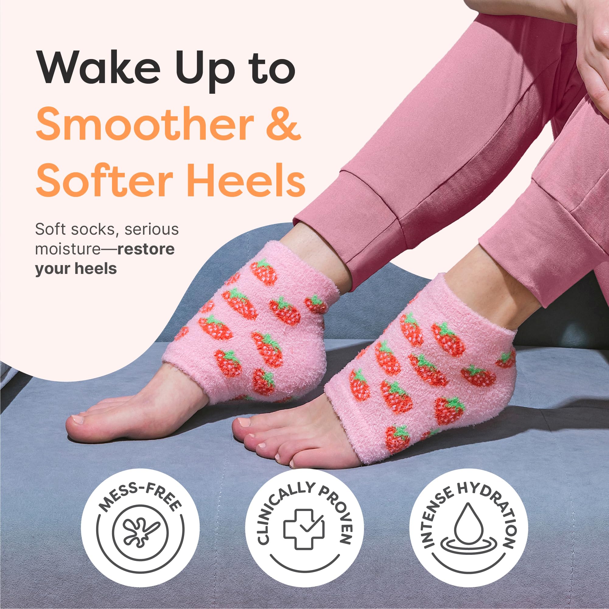 ZenToes Moisturizing Socks gel-lined-heel provides deep moisture with vitamin E and oils.