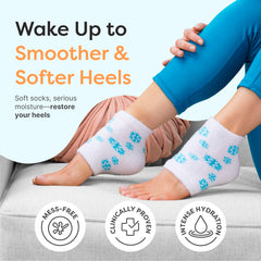 ZenToes gel-lined heel socks show deep hydration with jojoba and vitamin E.