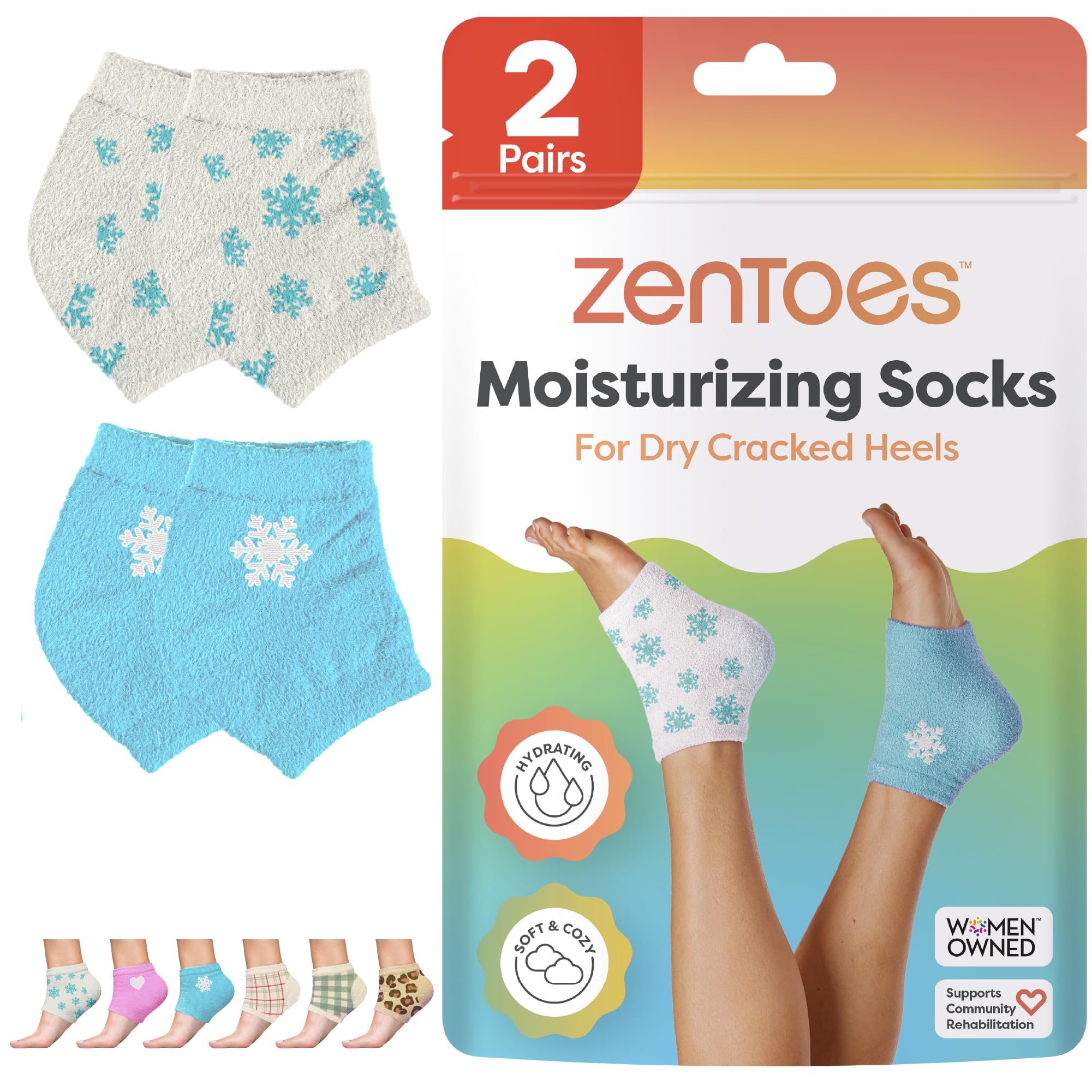 ZenToes open-toe moisturizing socks provide overnight skin hydration.