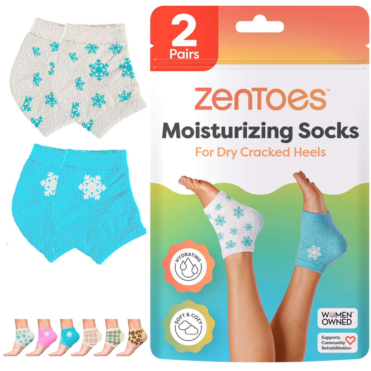 ZenToes open-toe moisturizing socks provide overnight skin hydration.