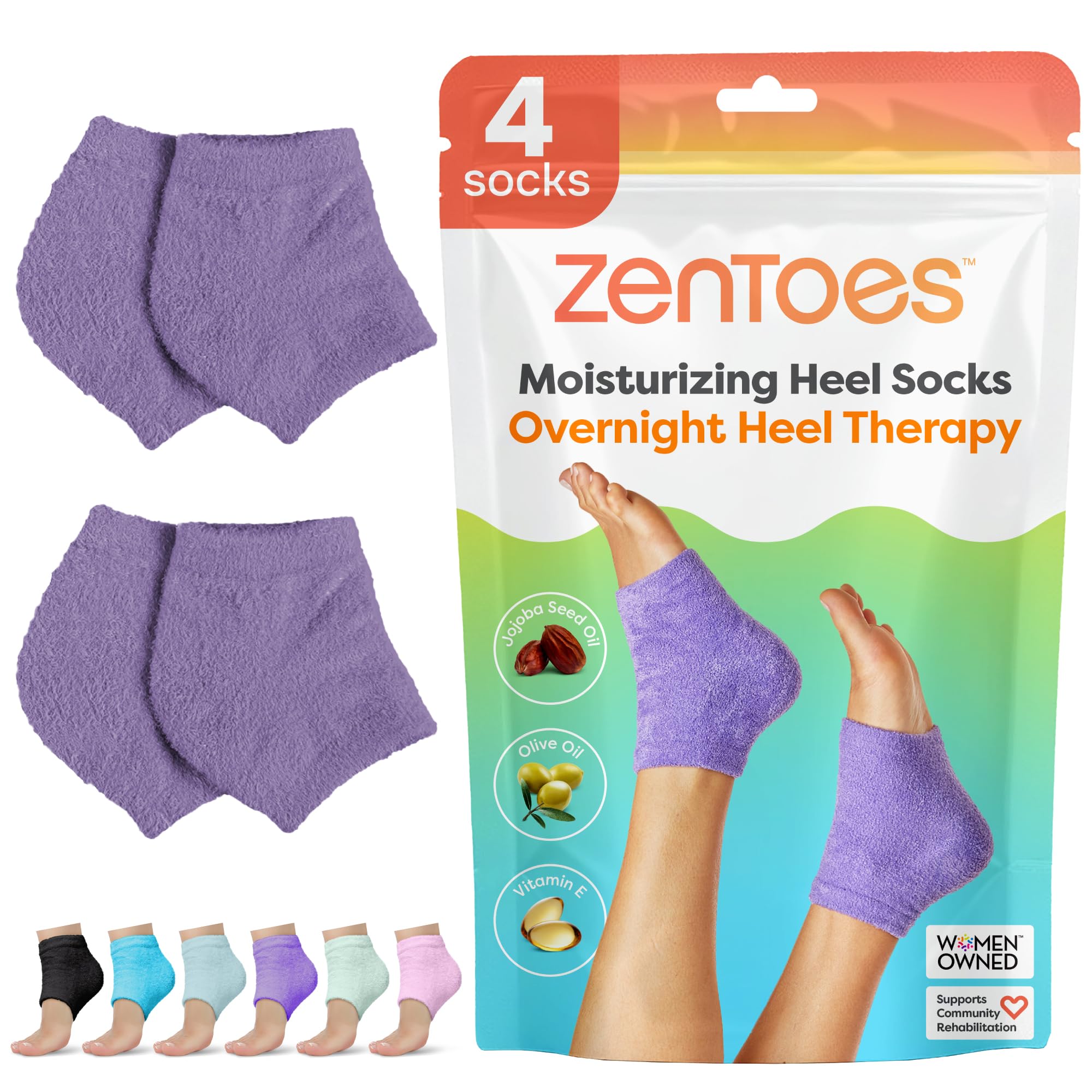 ZenToes Moisturizing Socks open-toe design delivers overnight hydration.