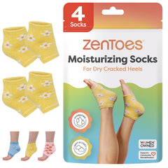 ZenToes Moisturizing Socks with open-toe design promote overnight heel hydration.
