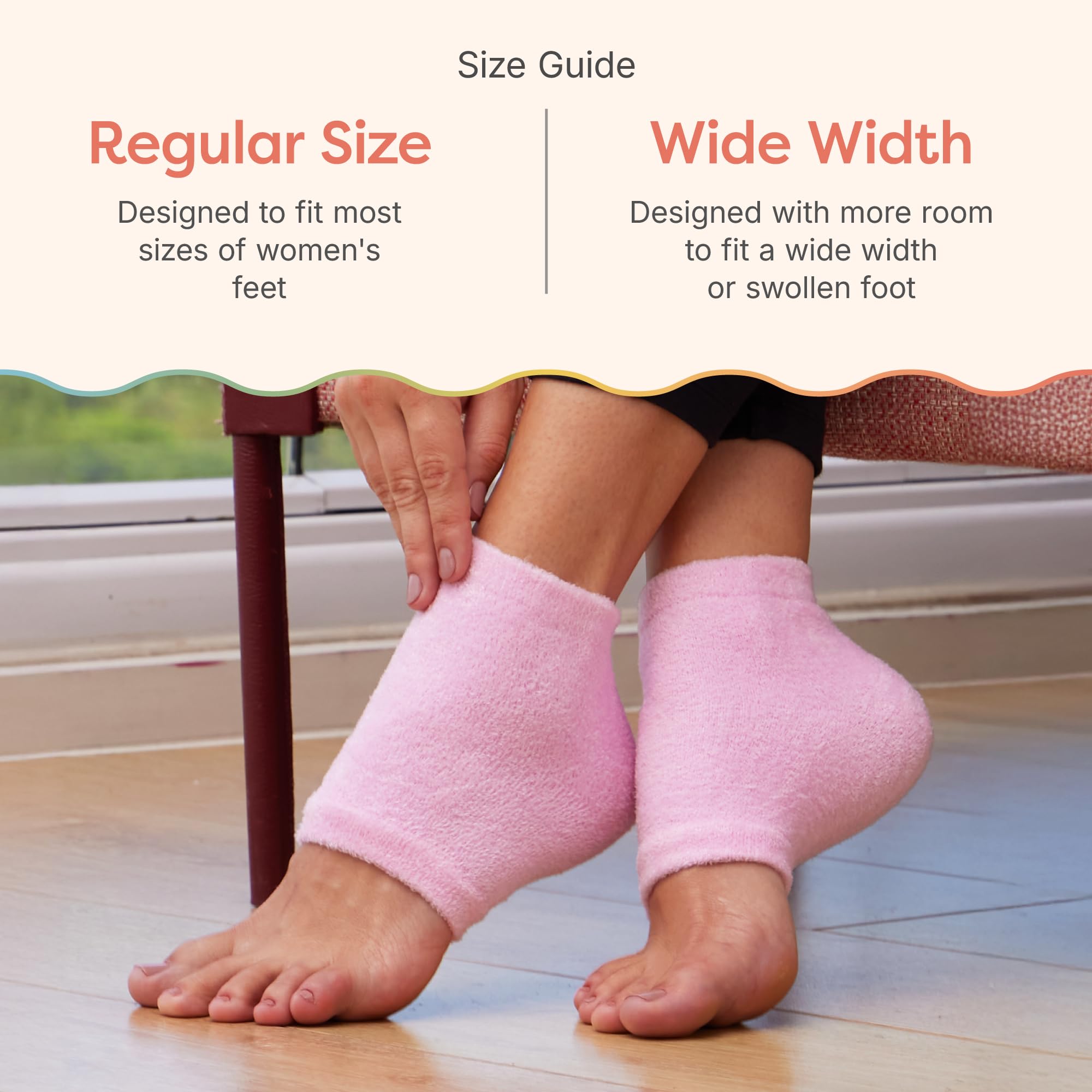ZenToes moisturizing-socks-regular-size ideal fit for average feet.