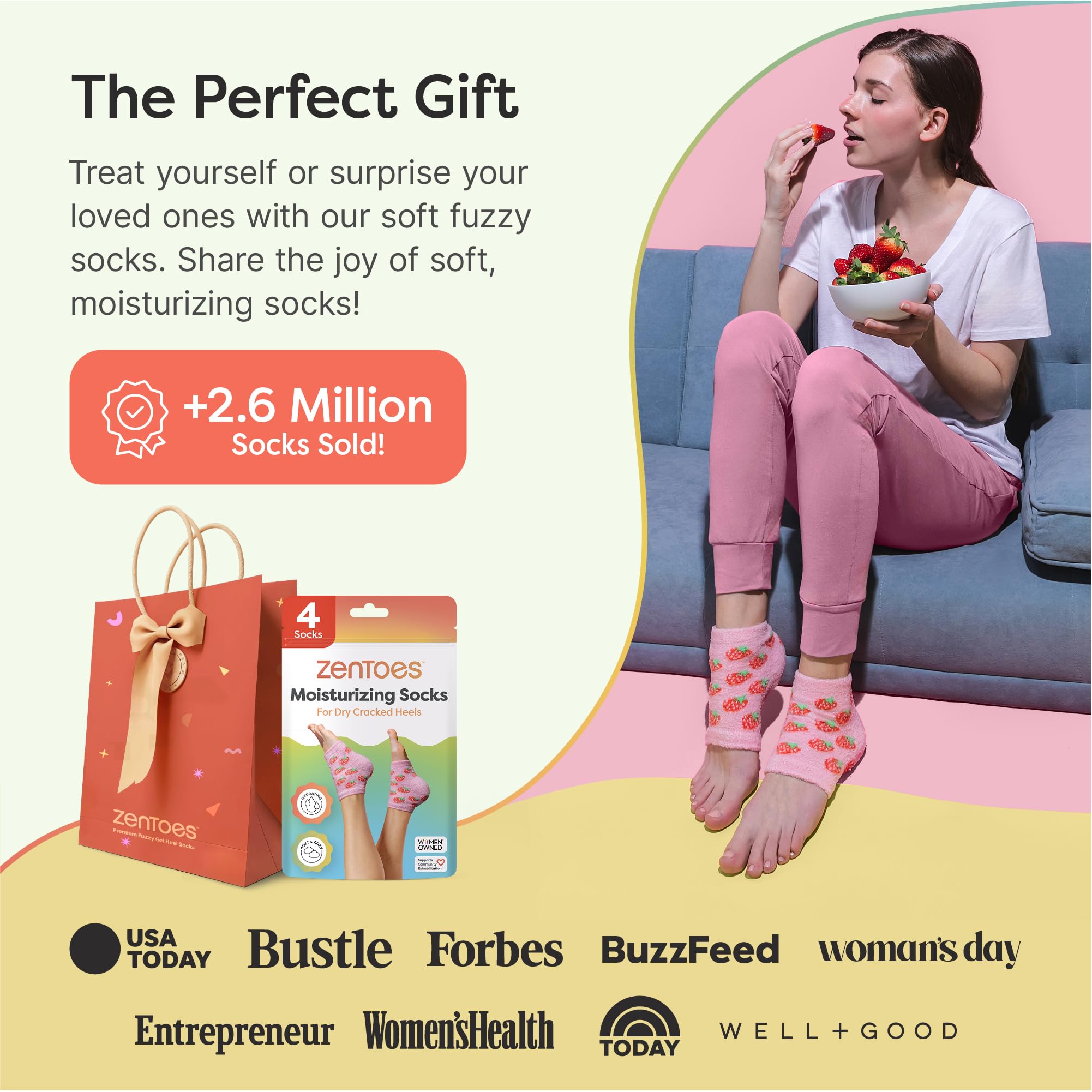 ZenToes Moisturizing Socks regular-wide-size options for comfortable fit.