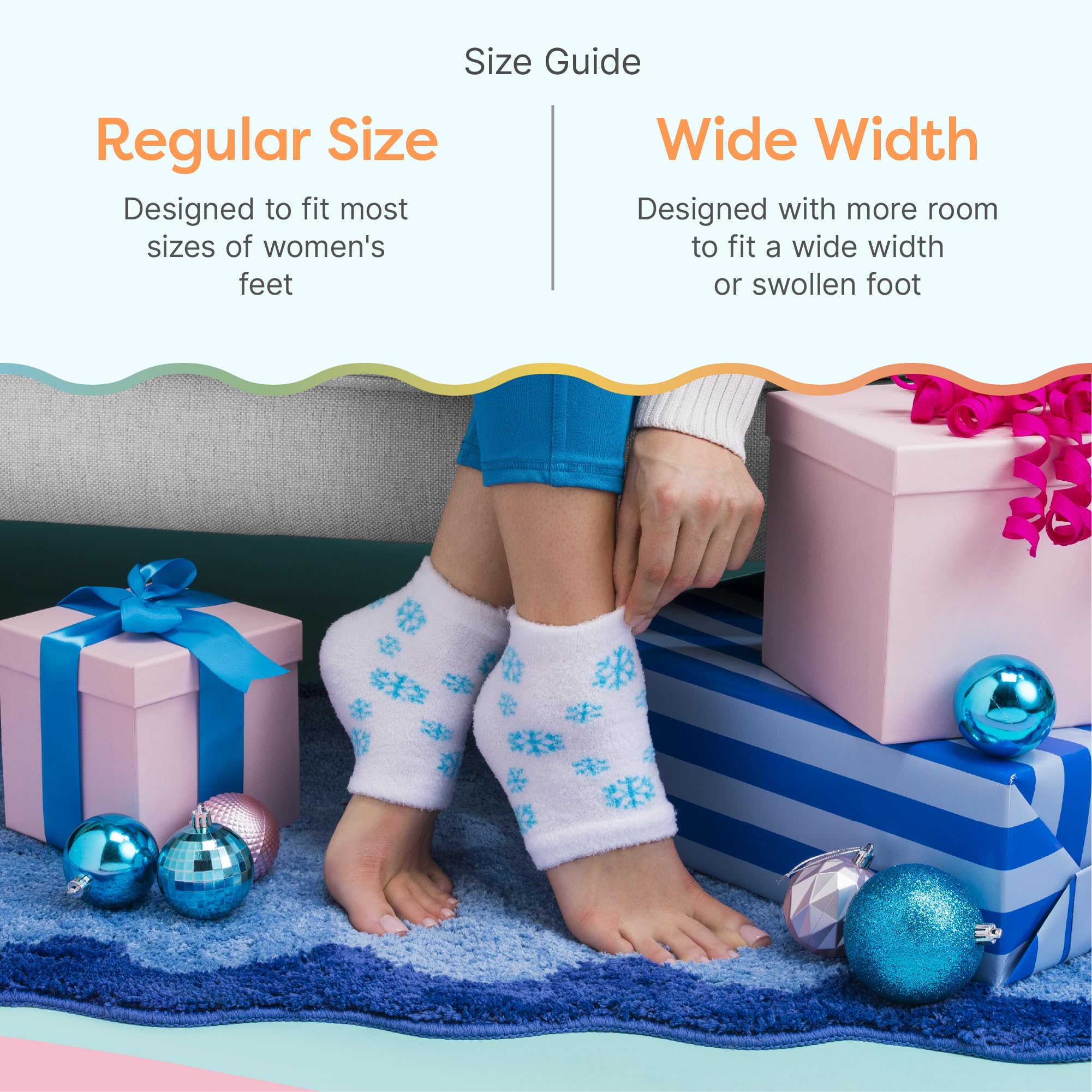 ZenToes white and blue snowflake design adds festive spa appeal.