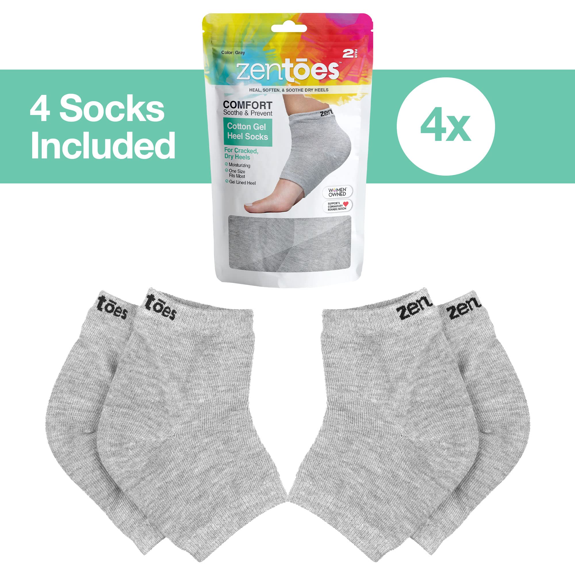 ZenToes regular size heel socks designed for average feet and comfortable sleep.