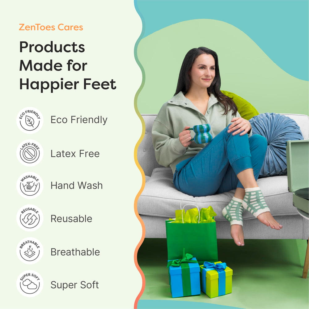 ZenToes wide-width option image highlights extra room.