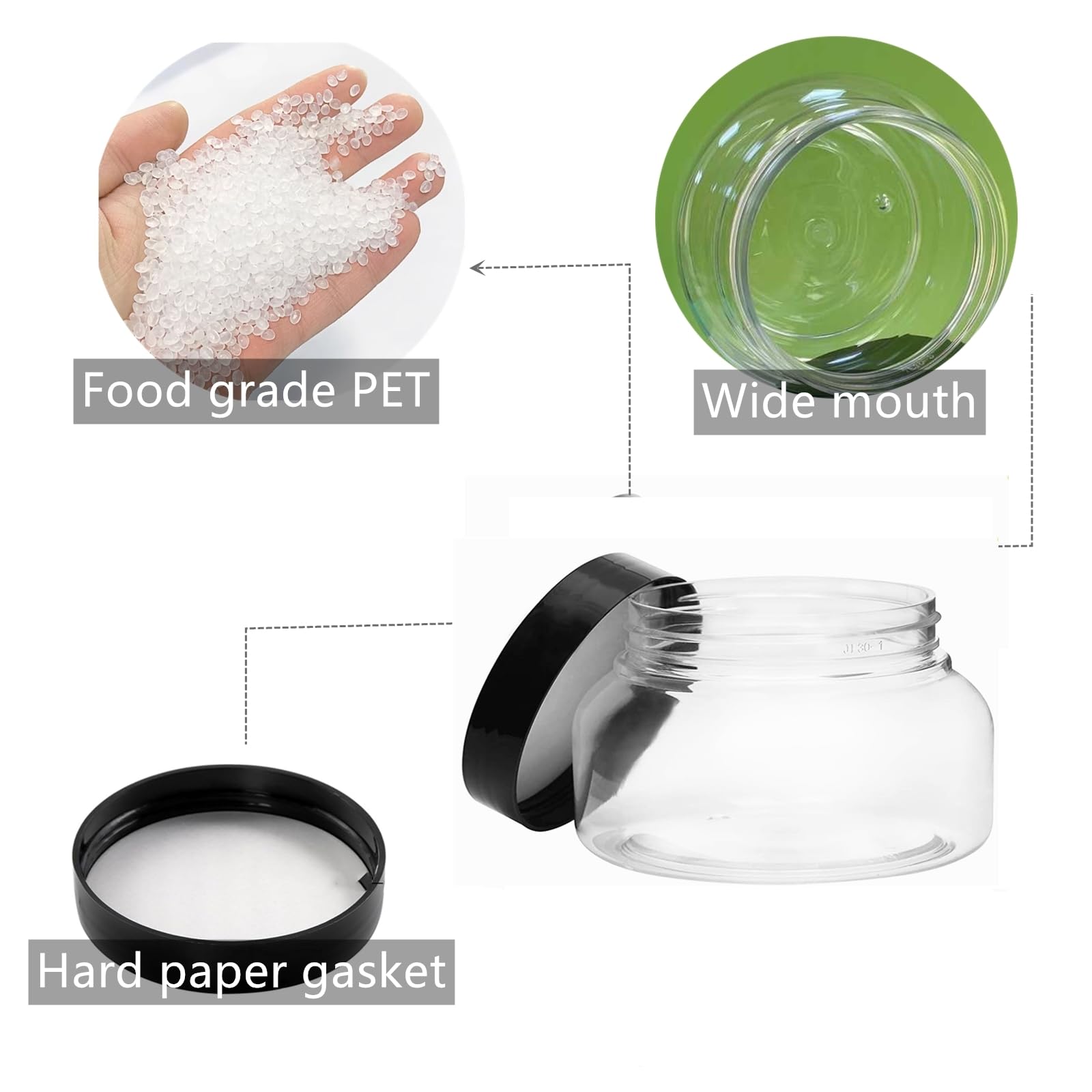 Zentriqlla wide-mouth jars enable easy filling and scooping.