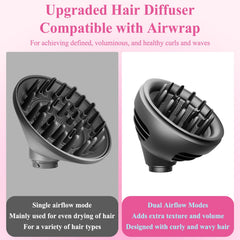 ZEPHBLOW Airwrap-compatible diffuser in diffuse mode adds volume and texture.