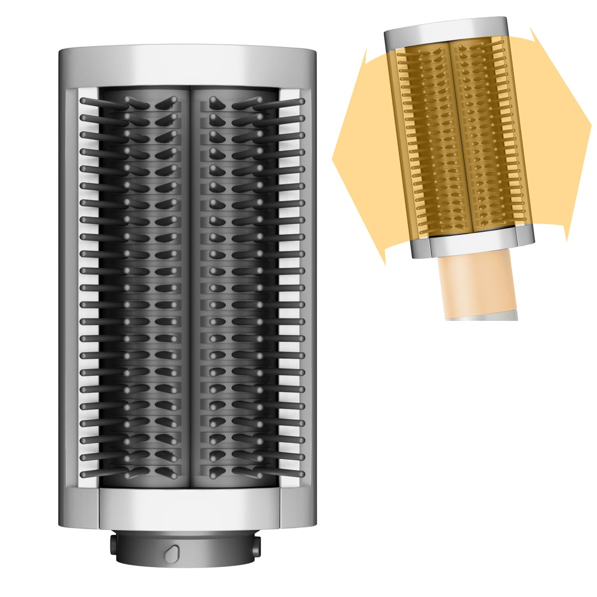 Zephblow Dyson Airwrap firm smoothing brush delivering frizz-free, sleek styling.