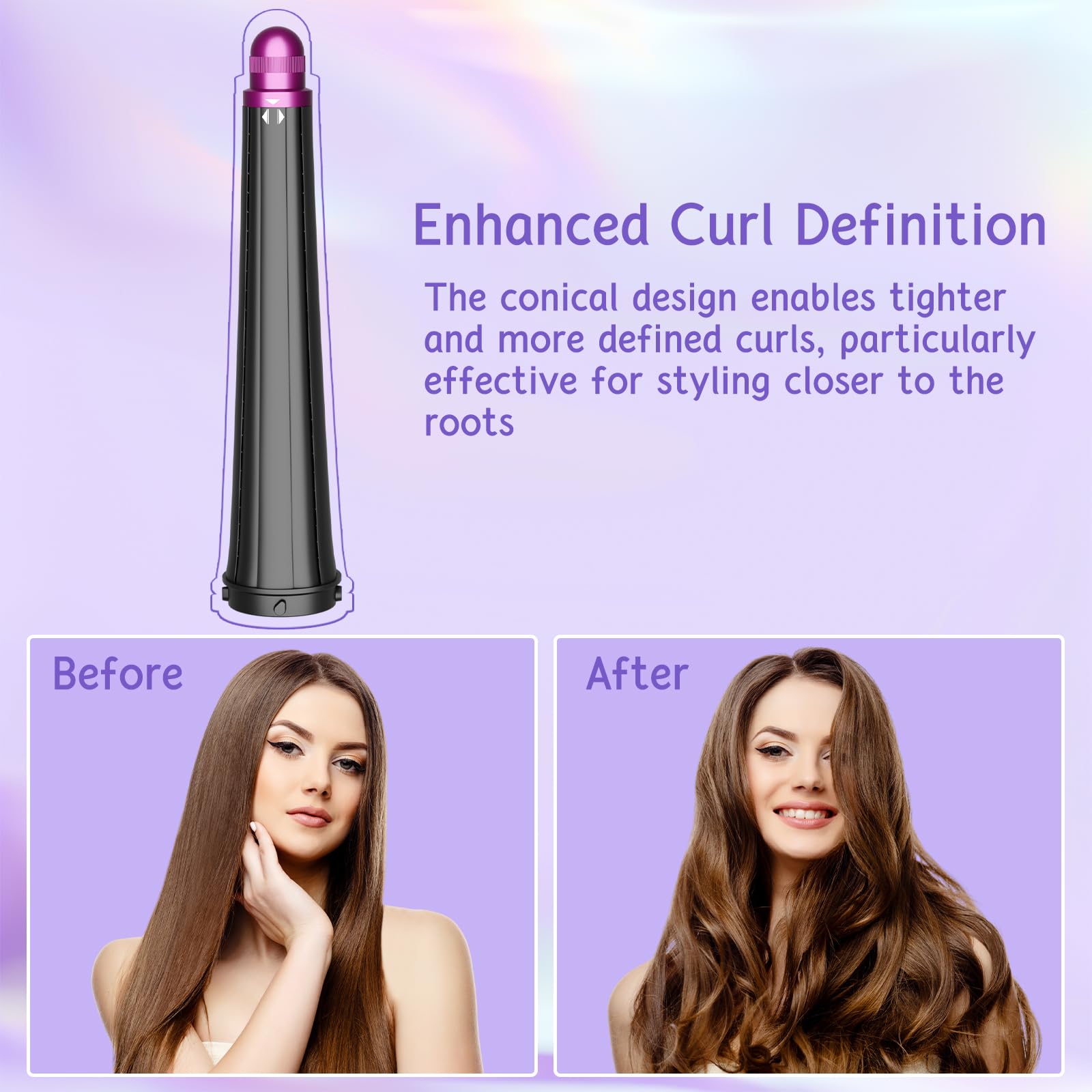 Zephblow rose Airwrap barrel enables quick styling for thick, long tresses.