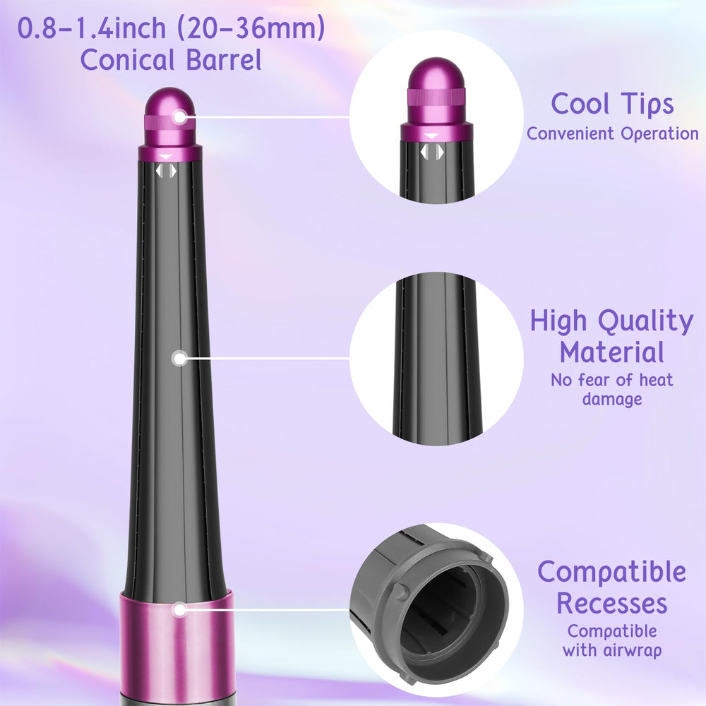 Zephblow conical barrel attachment fans curls from root to tip.
