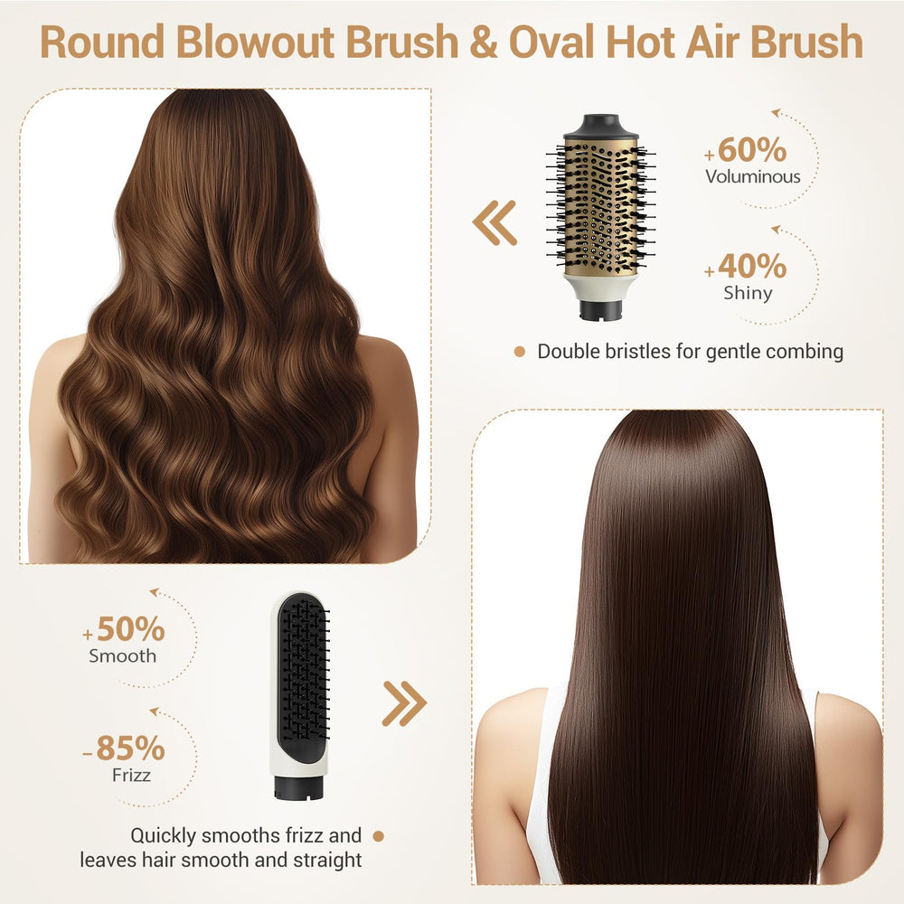 Zephyrluxe air wrap Coanda technology gently guides hair for curl without damage.