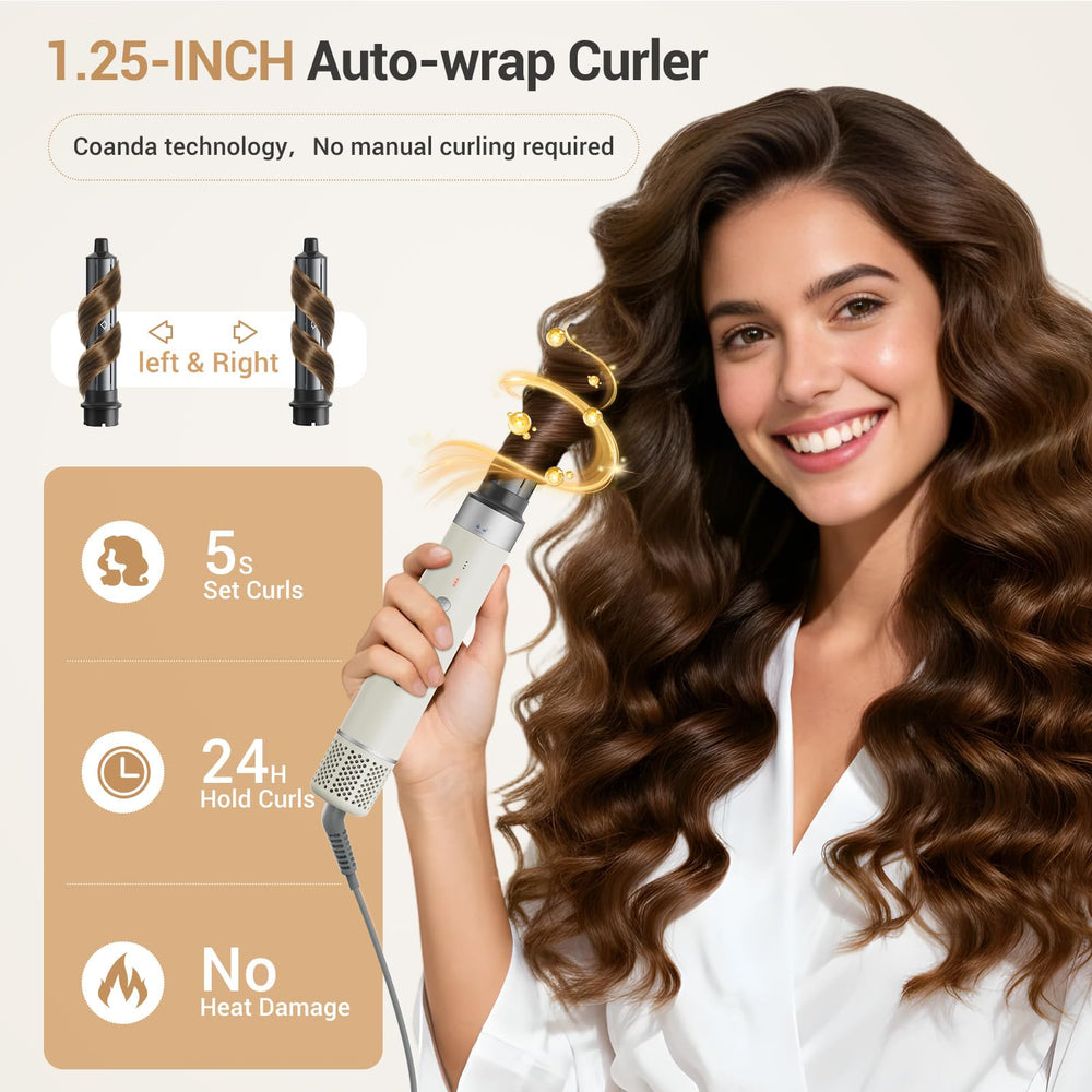 Zephyrluxe air wrap ionic negatives reduce frizz for smoother hair.