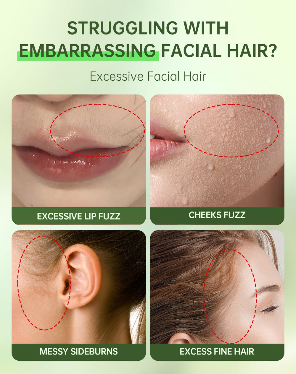 Zeponyx chin removal cream targeting chin hair for a smooth finish