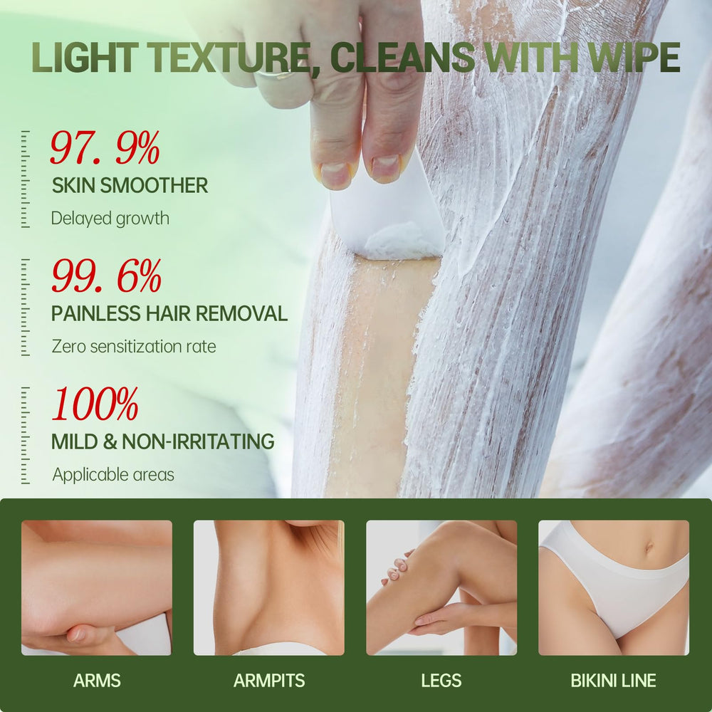 Zeponyx Hair Removal Cream legs application shows efficient leg hair removal for smooth skin.
