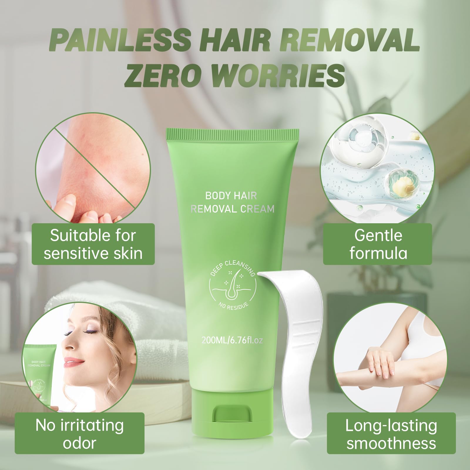 Zeponyx hair removal cream patch-test setup showing safety precaution.
