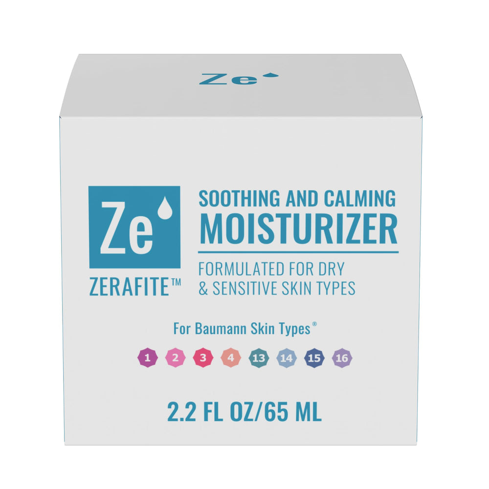 ZERAFITE cream texture swirl illustrates lightweight, non-greasy feel for daytime use.