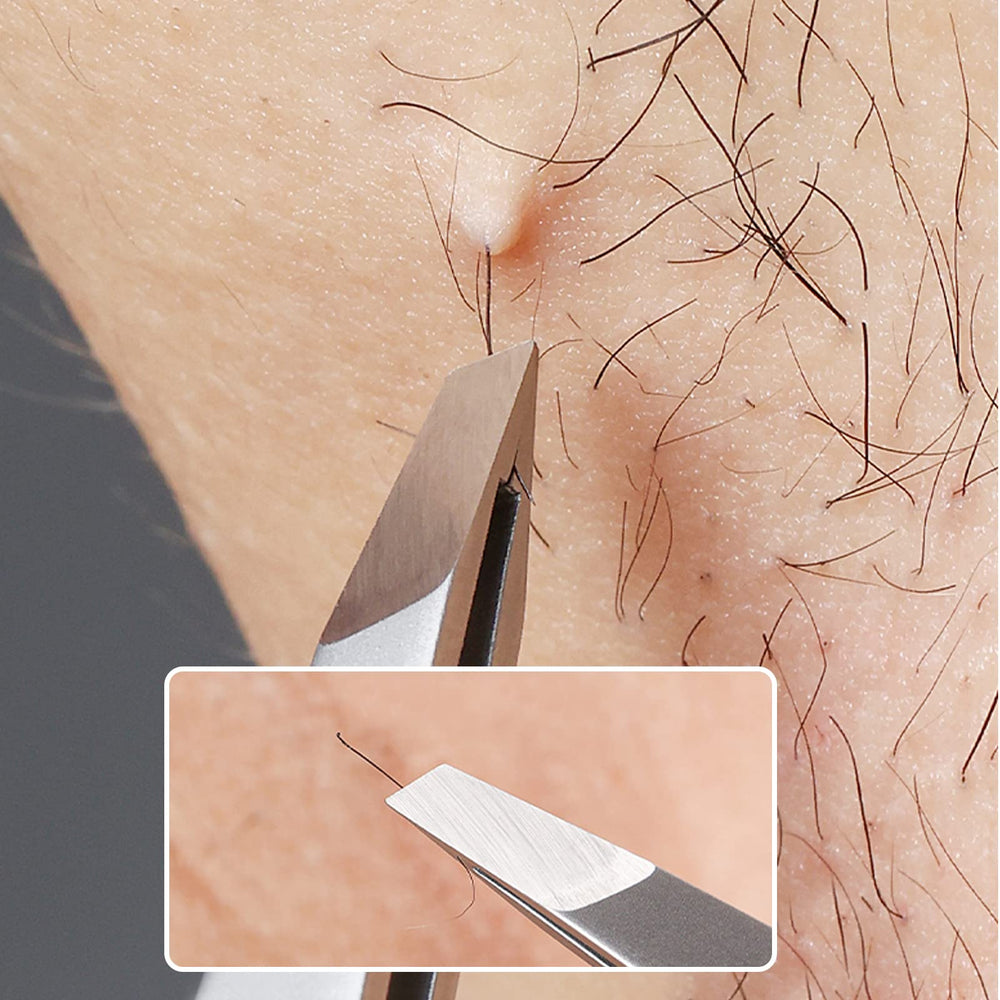 ZERNBER stainless steel precision eyebrow tweezers travel-friendly case ready for on-the-go grooming