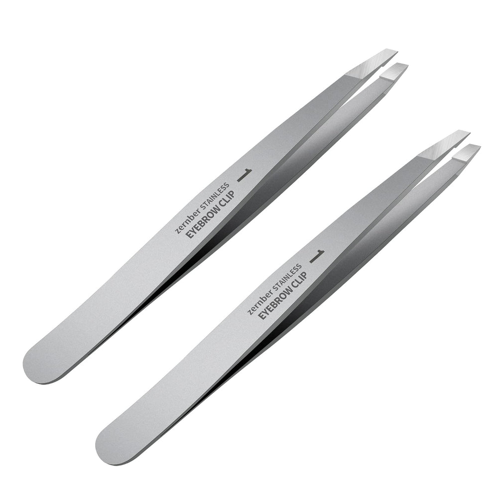 ZERNBER tweezers set close-up of slant tips optimized for precision.
