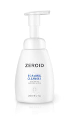 ZEROID Foaming Cleanser bottle front shows gentle cleansing for sensitive skin