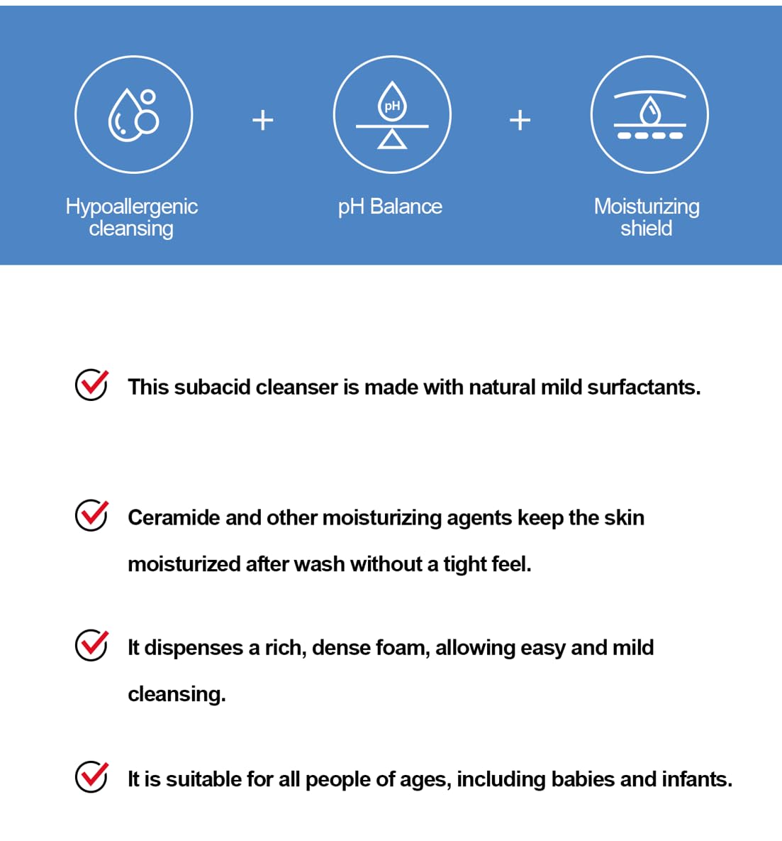 ZEROID Foaming Cleanser wet skin rinse demonstrates thorough cleansing without irritation