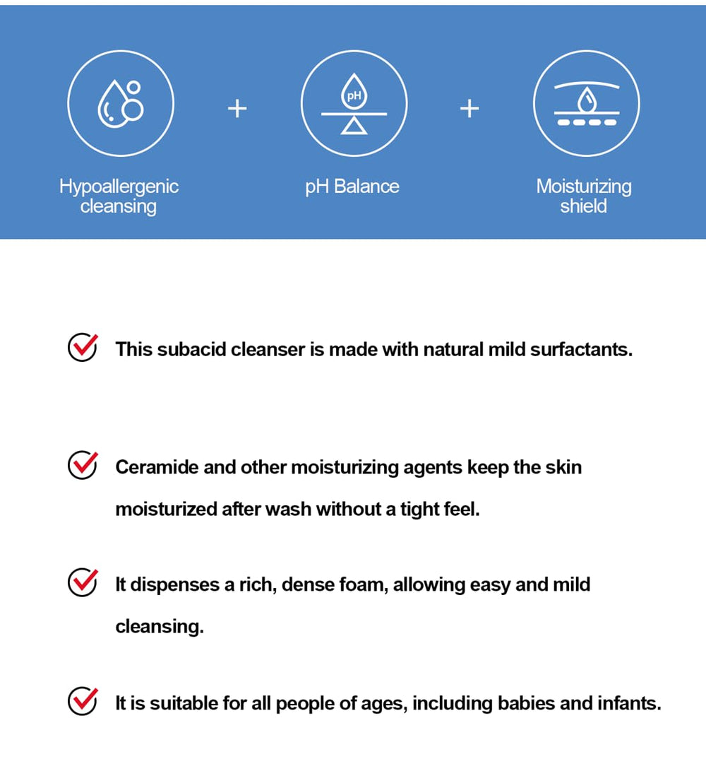 ZEROID Foaming Cleanser wet skin rinse demonstrates thorough cleansing without irritation