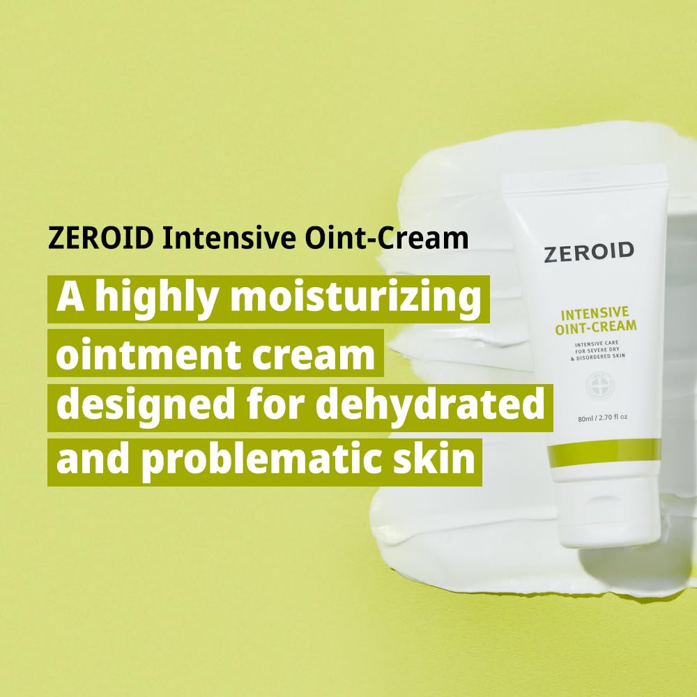 ZEROID Intensive Oint-Cream jar close-up highlights thick texture for barrier support