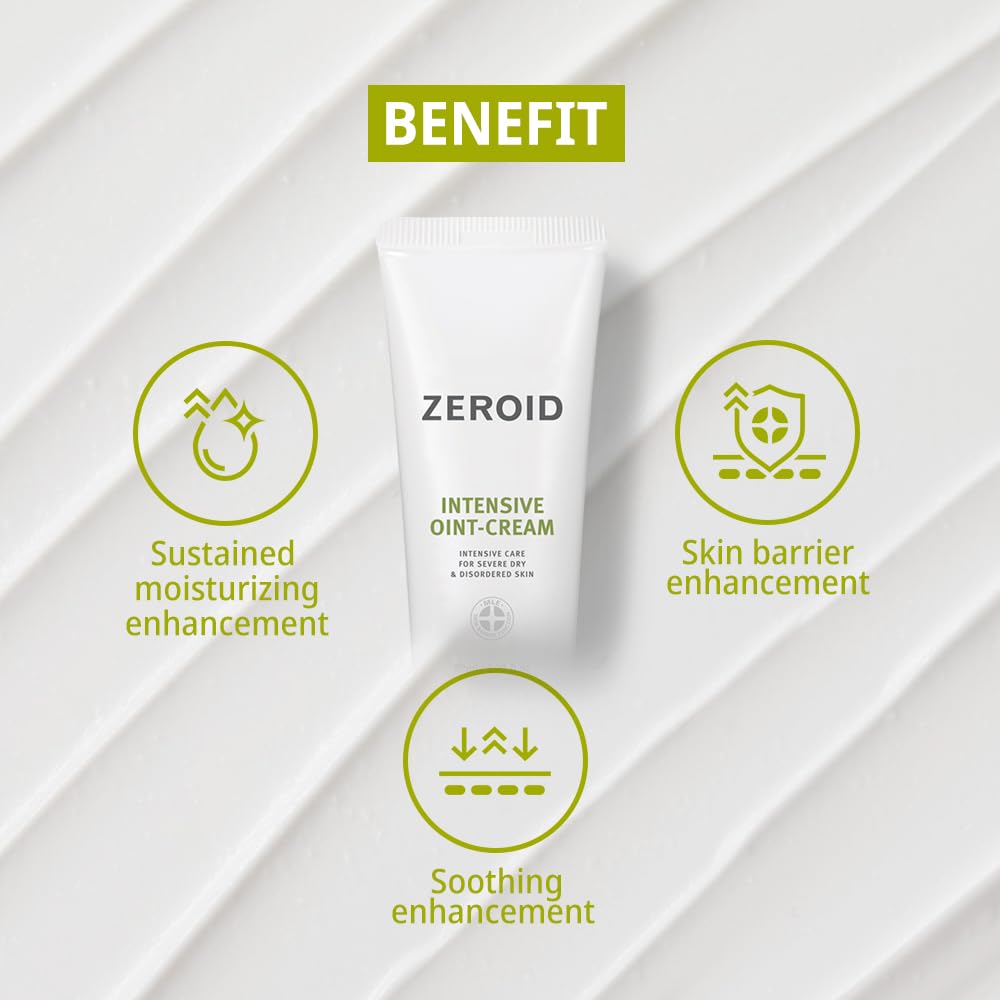 ZEROID Intensive Oint-Cream texture swirl demonstrates deep moisturization for parched skin