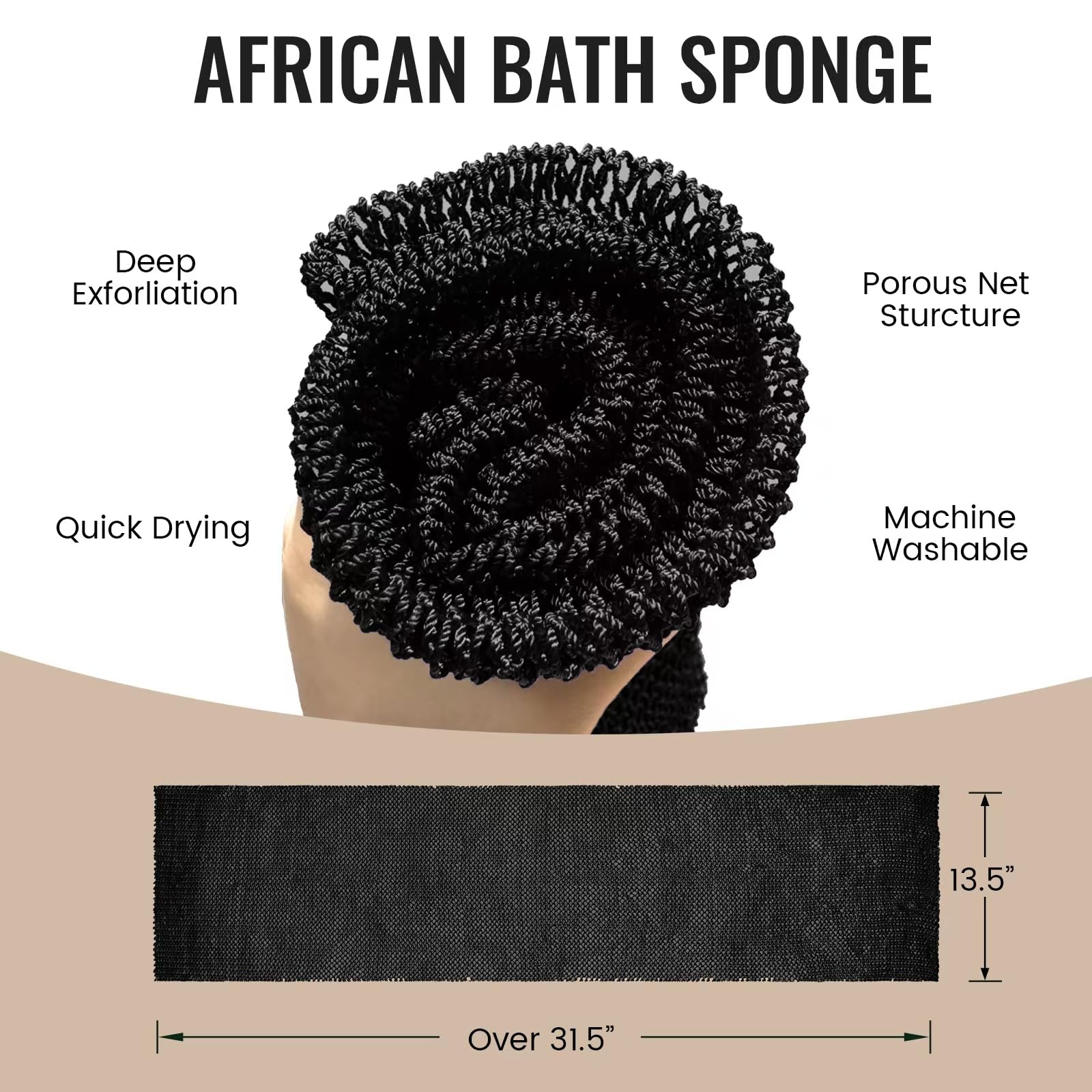 Zerwhil honeycomb design African net sponge dries quickly after use