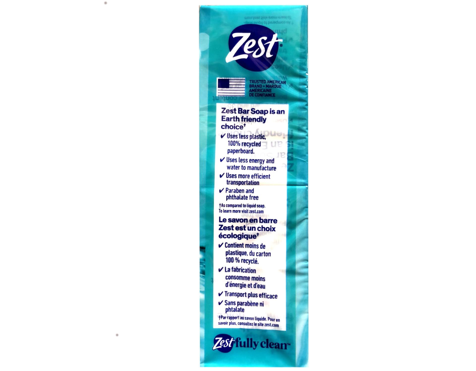 Zest Aqua Bar Soap gym bag image shows on-the-go cleansing.