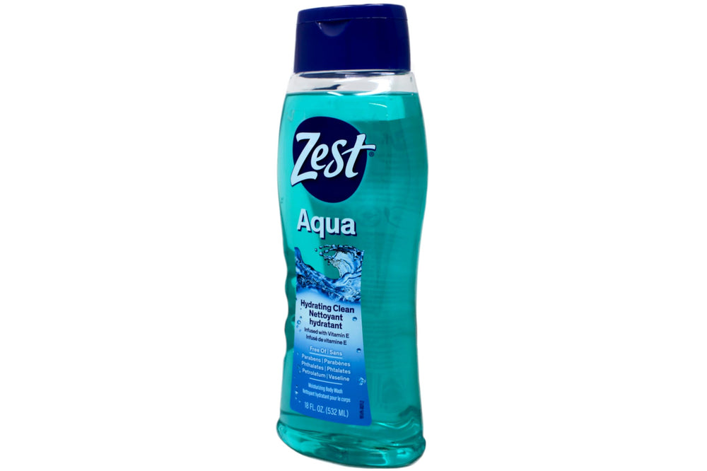Zest Aqua body wash rich lather close-up showing creamy texture