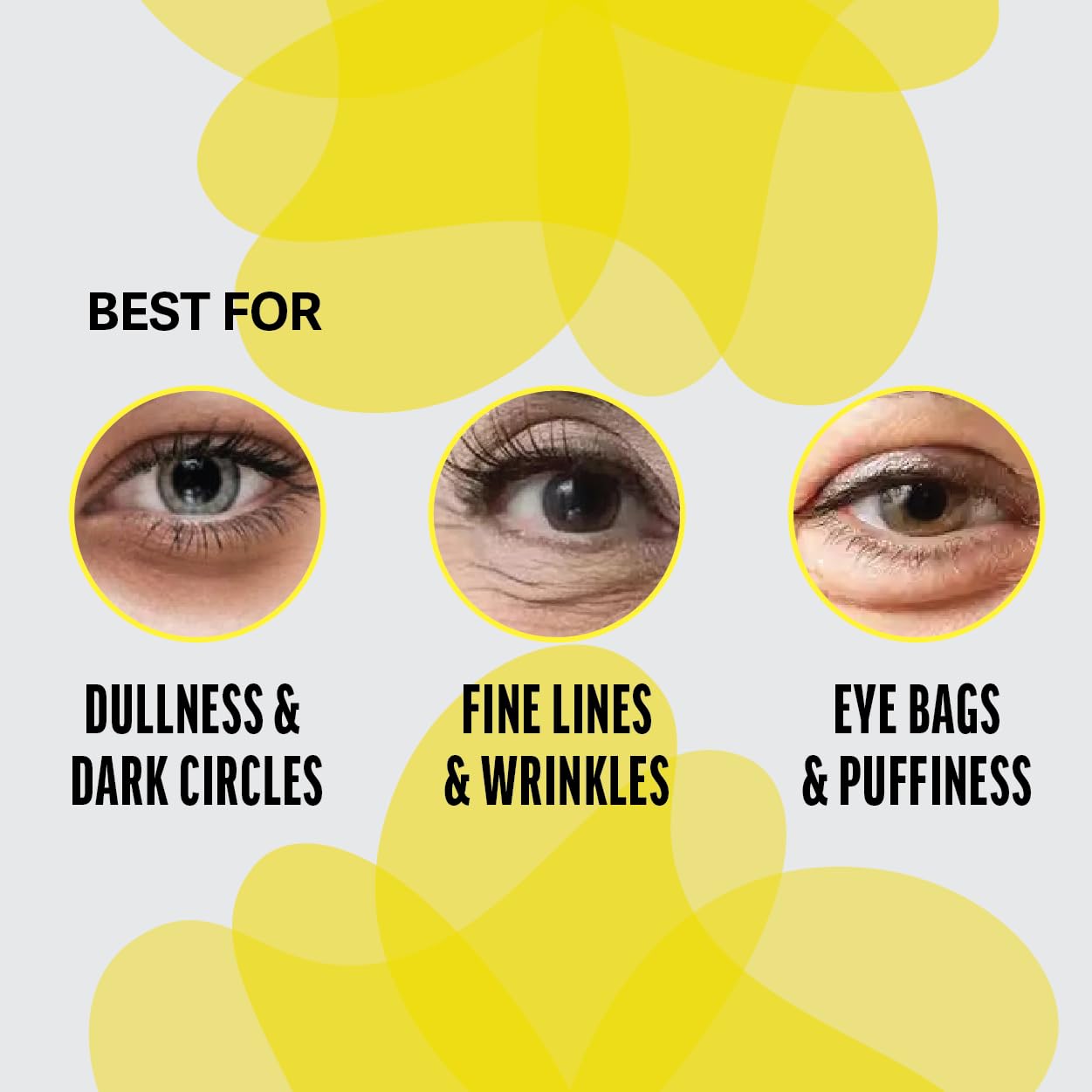 Zest gold gel eye patch closeup highlights premium eye care.