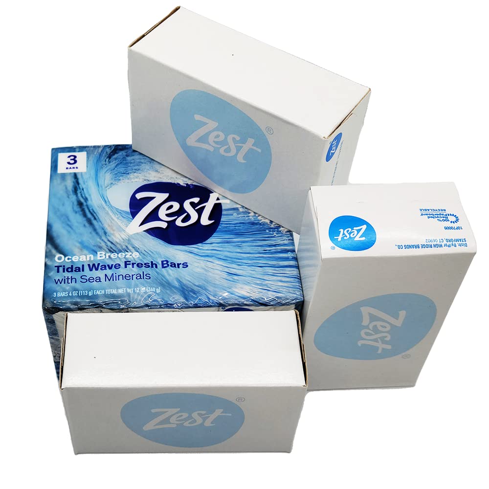 Zest Ocean Breeze Bar Soap on sink demonstrates everyday bathroom use