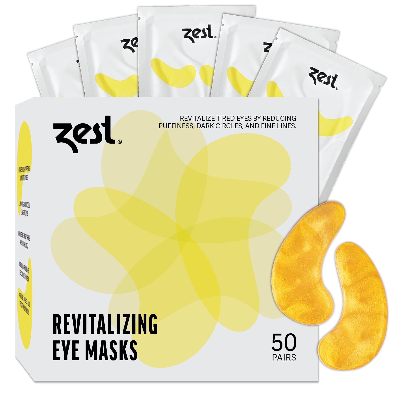 Zest under-eye mask 24K gold application demonstrates brightening potential for the eye area.