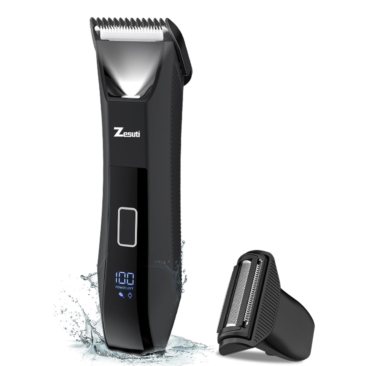 Zesuti 2-in-1 manscape trimmer front view for precise body and bikini grooming.