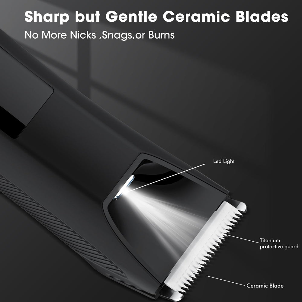 Zesuti 2-in-1 manscape trimmer side view demonstrates compact, ergonomic design.