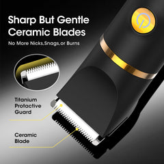 Zesuti ceramic blades close-up emphasizes skin-friendly, smooth shaving