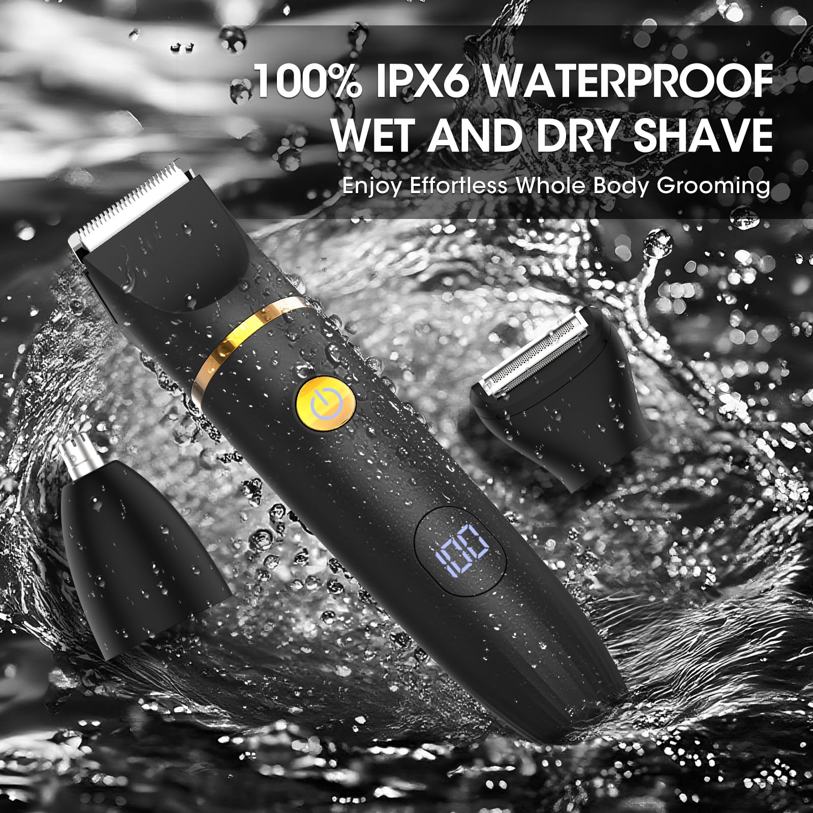 Zesuti waterproof IPX6 design shown for shower use and easy cleaning