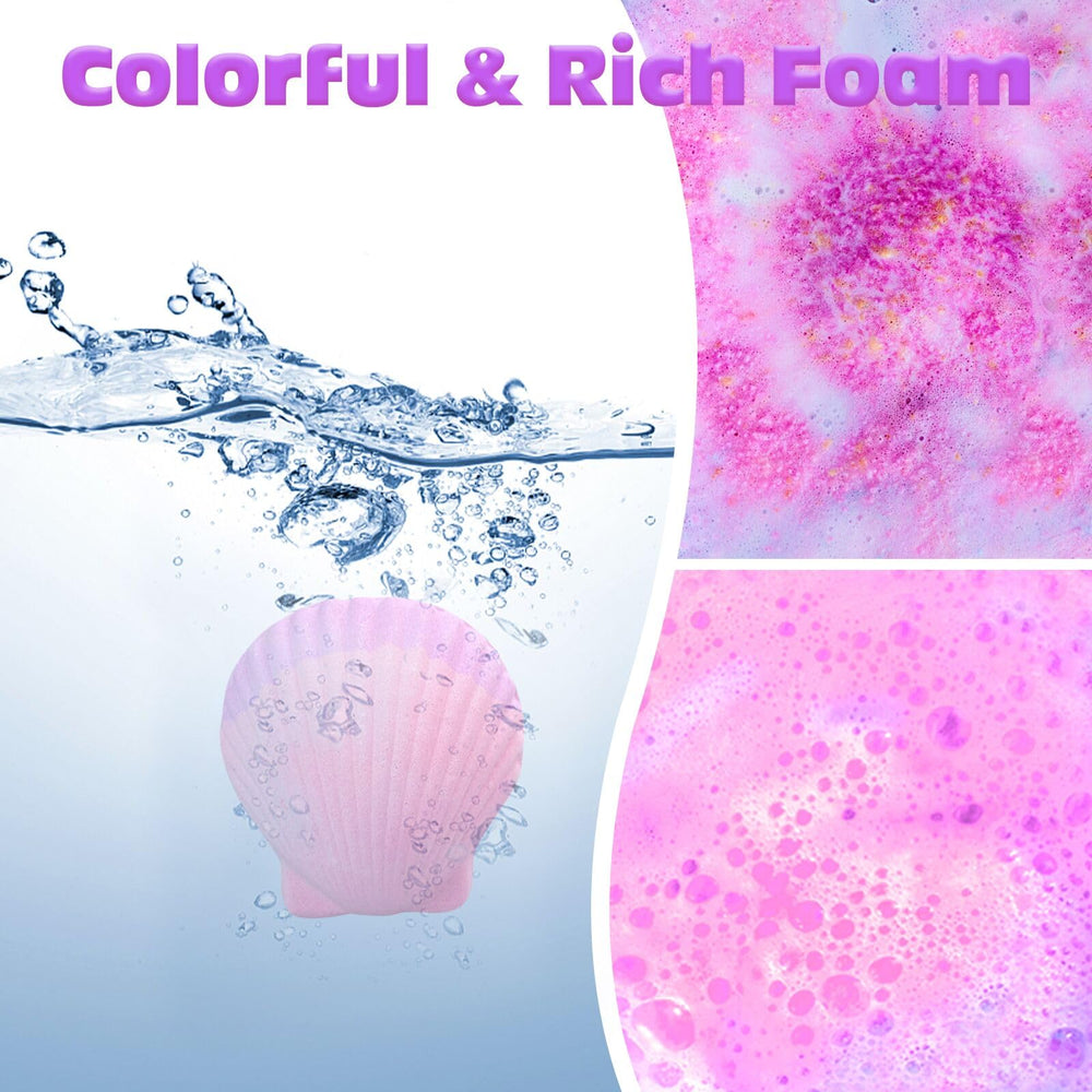 ZETONBNN Mermaid Bath Bombs offer six scents and rainbow foam