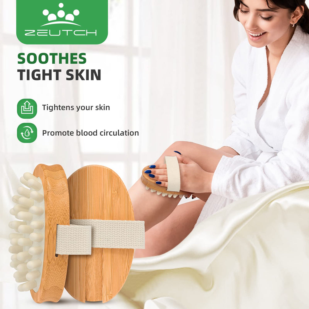Zeutch dry face brush soft-bristles close-up demonstrates gentle facial exfoliation