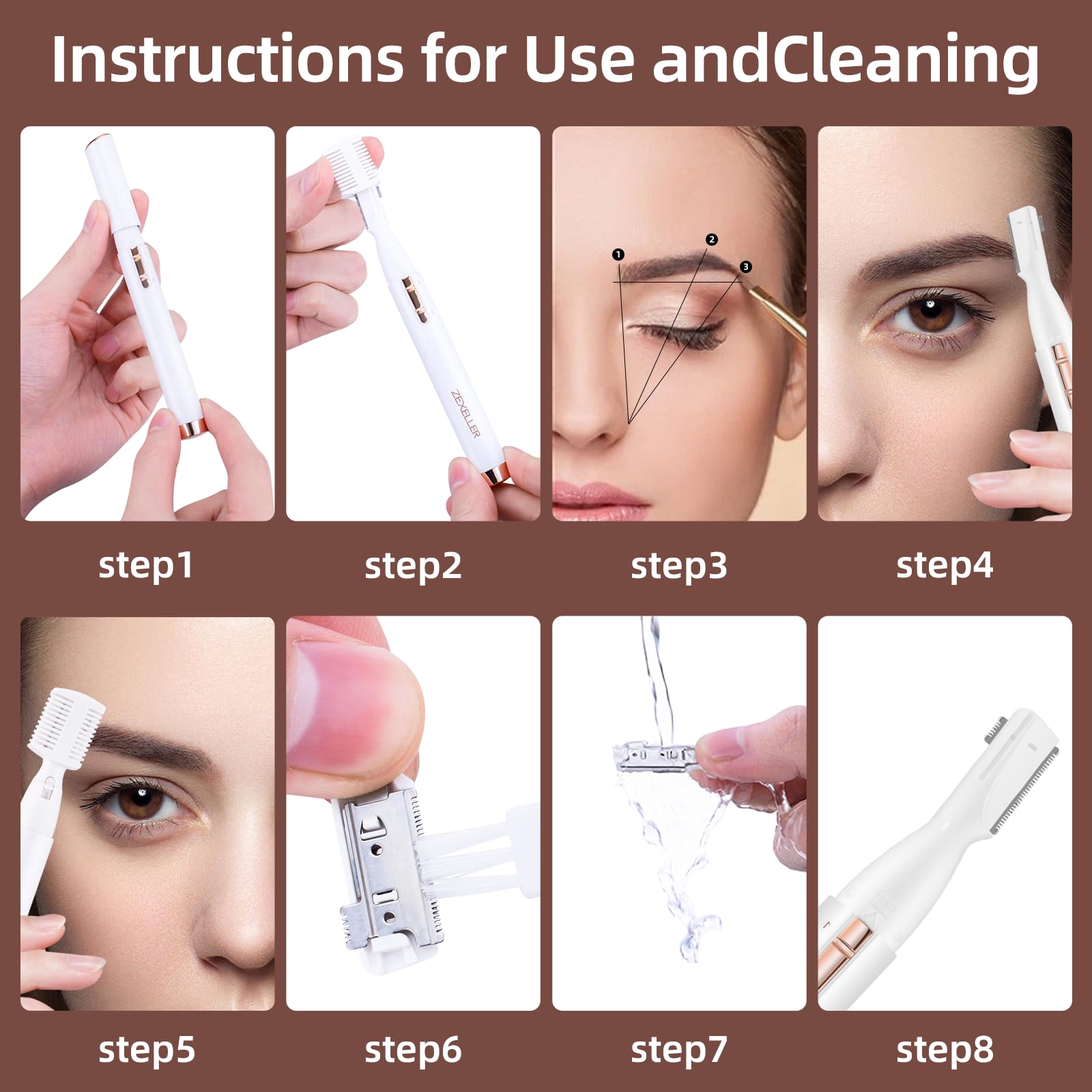 ZEXELLER Eyebrow Trimmer is travel-friendly for quick on-the-go touch-ups.