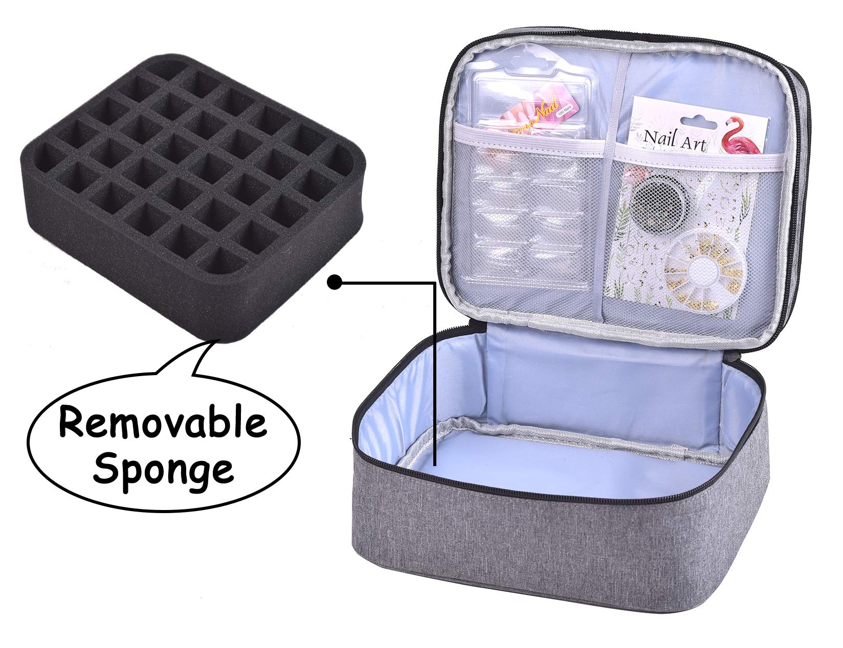ZFZGFRCS nail polish organizer removable foam for cleaning and reconfiguration