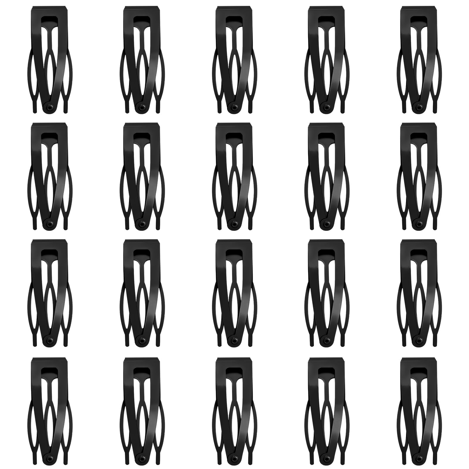 ZGQHZR snap hair clips black pack close-up showing durable double-grip mechanism for secure hold.