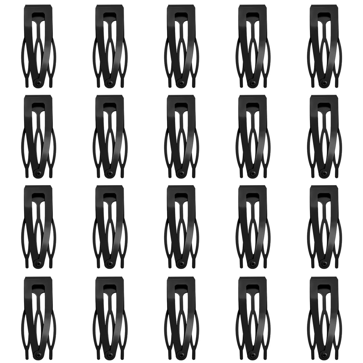 ZGQHZR snap hair clips black pack close-up showing durable double-grip mechanism for secure hold.