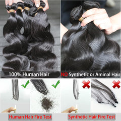 ZGWG 12A body wave bundles 20-inch natural black ready to blend with hair.