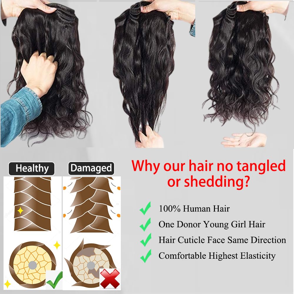 ZGWG 12A bundles 22-inch natural black long wave texture for protective styling.